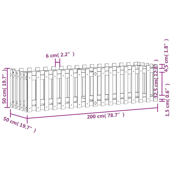 Hochbeet Lattenzaun Douglasie 200x50x50cm