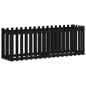 Hochbeet Latten-Design Schwarz 200x50x70cm