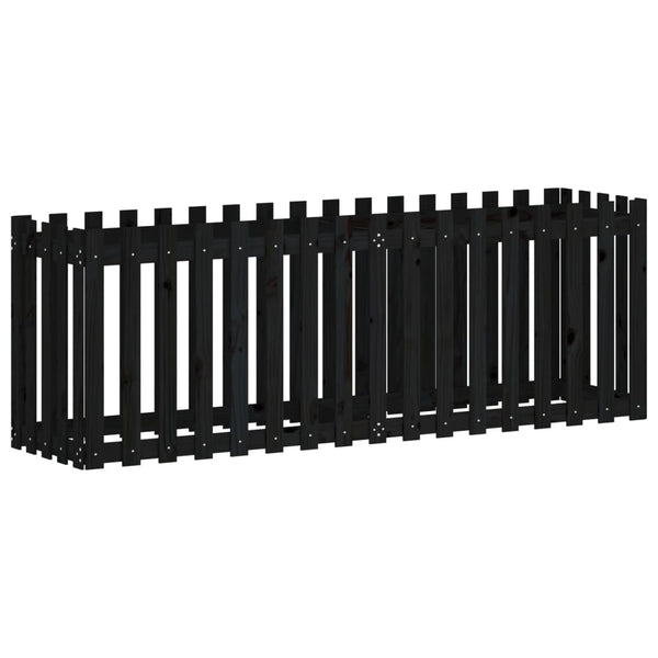Hochbeet Latten-Design Schwarz 200x50x70cm