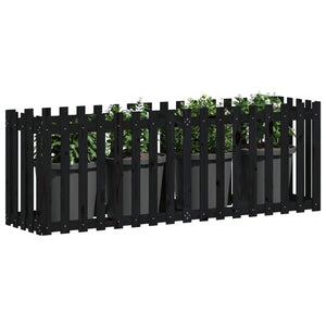 Hochbeet Latten-Design Schwarz 200x50x70cm
