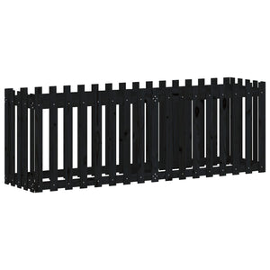 Hochbeet Latten-Design Schwarz 200x50x70cm