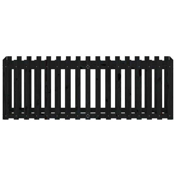 Hochbeet Latten-Design Schwarz 200x50x70cm