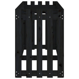 Hochbeet Latten-Design Schwarz 200x50x70cm