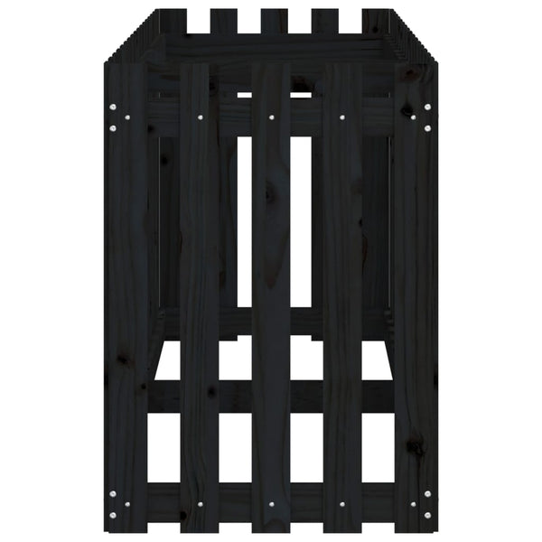 Hochbeet Latten-Design Schwarz 200x50x70cm