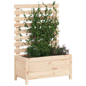 vidaXL Jardinière avec treillis 79x39,5x114 cm en pin massif