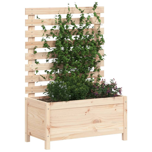 vidaXL Jardinière avec treillis 79x39,5x114 cm en pin massif