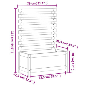 vidaXL Jardinière avec treillis 79x39,5x114 cm en pin massif