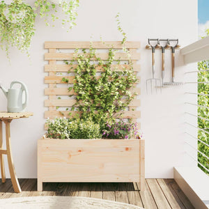 vidaXL Jardinière avec treillis 79x39,5x114 cm en pin massif