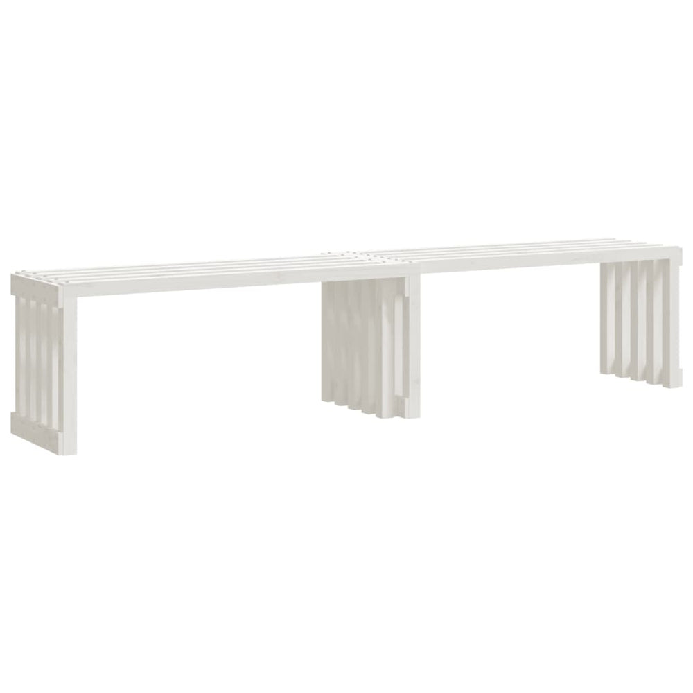 vidaXL Banc de jardin extensible blanc 212,5x40,5x45 cm Bois de pin massif