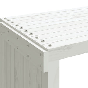 Ausziehbare Gartenbank Weiß Kiefer Massivholz