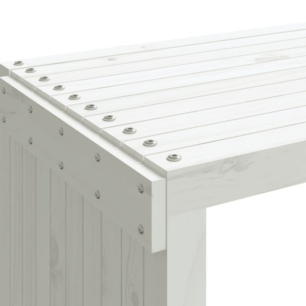 Ausziehbare Gartenbank Weiß Kiefer Massivholz