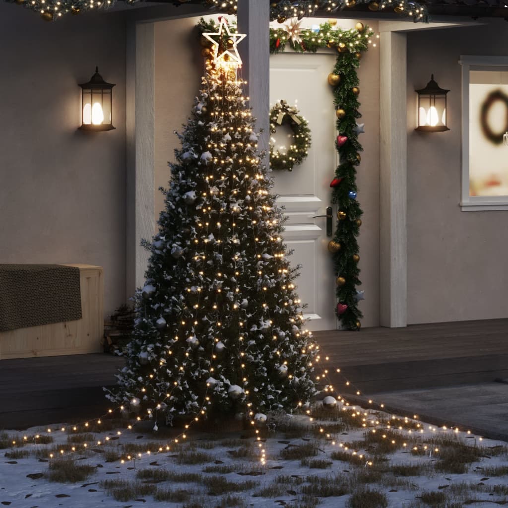 vidaXL Éclairage de Noël 320 LED Blanc chaud 375 cm