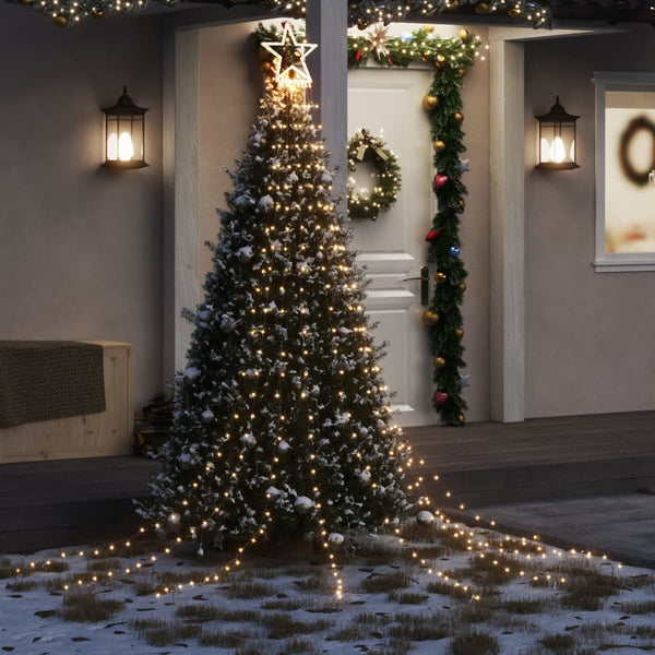 vidaXL Éclairage de Noël 320 LED Blanc chaud 375 cm