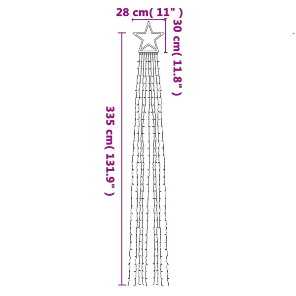 vidaXL Guirlande lumineuse de Noël 320 LED Multicolore 375 cm