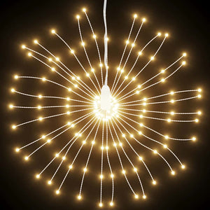 vidaXL Guirlande lumineuse de Noël Feux d'artifice 140 LED Blanc chaud 17 cm