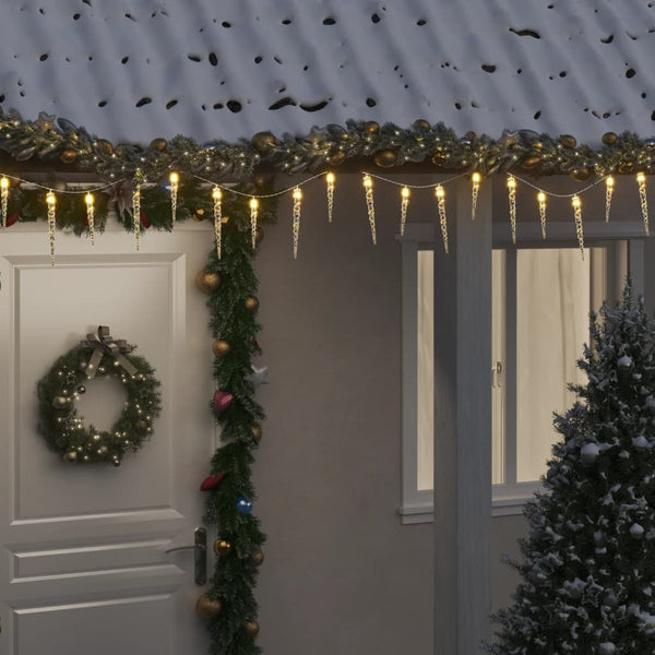 Weihnachts-Eiszapfen-Lichterkette, 100 LEDs, Warmweiß