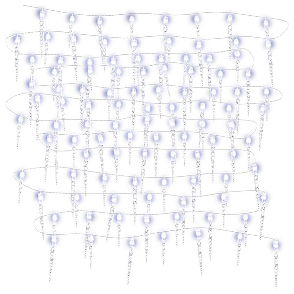 Weihnachts-Eiszapfen Lichterkette 200 LEDs Kaltweiß