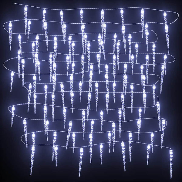 Weihnachts-Eiszapfen Lichterkette 200 LEDs Kaltweiß