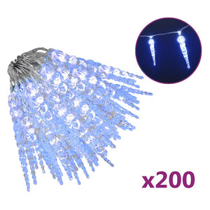 Blaue Eiszapfen-Lichterkette 200 LEDs 20 m