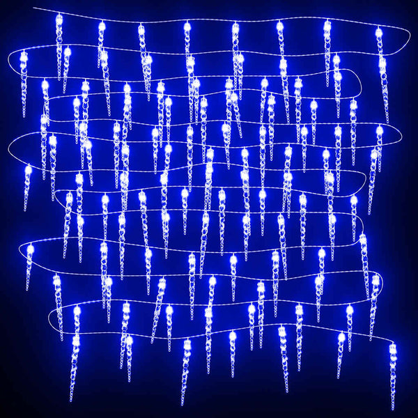 Blaue Eiszapfen-Lichterkette 200 LEDs 20 m
