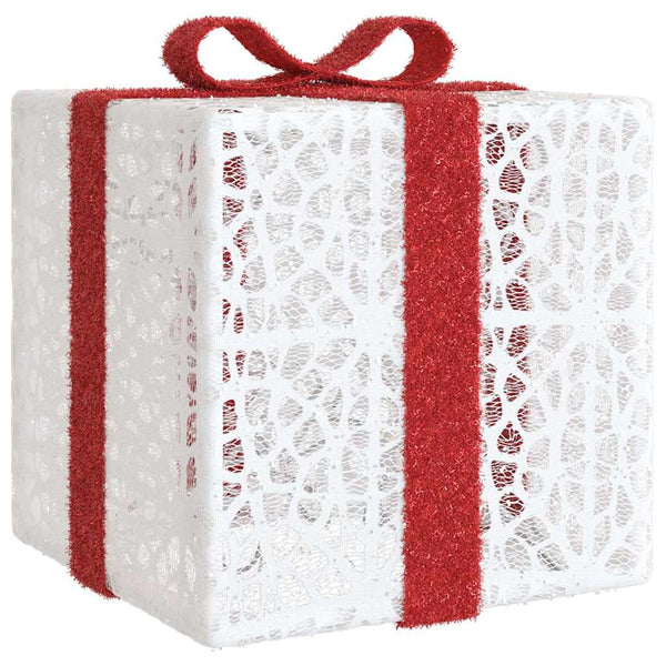 Beleuchtete Geschenkboxen, 3 Stk., 64 LEDs, Warmweiß