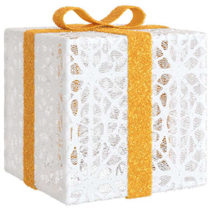 Beleuchtete Geschenkboxen, 3 Stk., 64 LEDs, Warmweiß