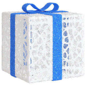 Beleuchtete Geschenkboxen, 3 Stk., 64 LEDs, Warmweiß