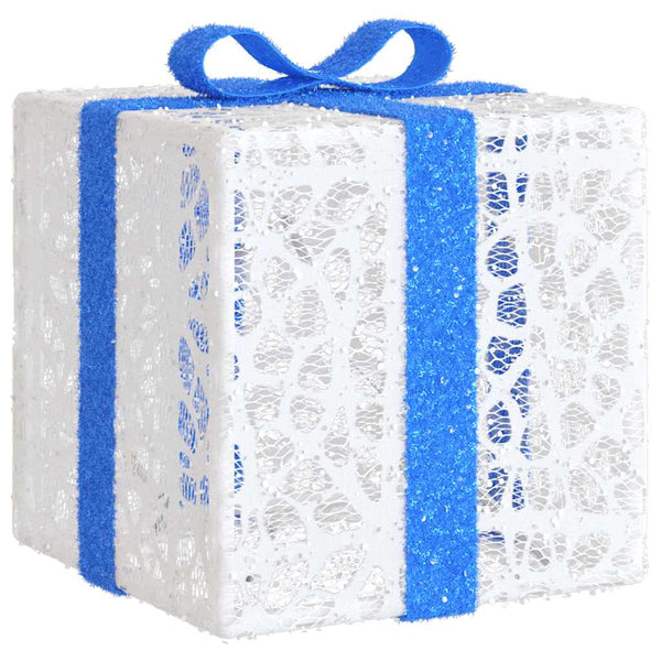 Beleuchtete Geschenkboxen, 3 Stk., 64 LEDs, Warmweiß