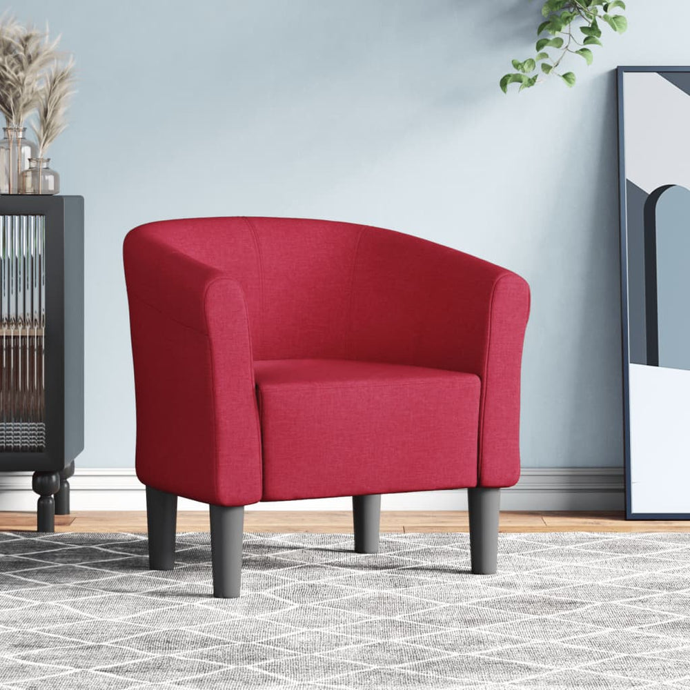 vidaXL Club Armchair Wine Red Fabric