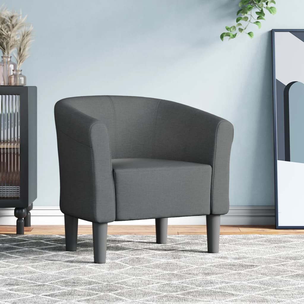 vidaXL Fauteuil club gris foncé en tissu