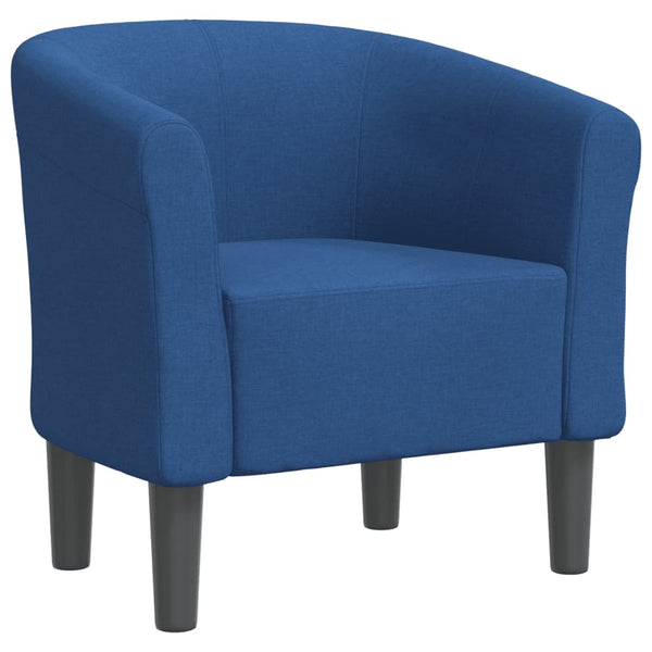 Blauer Stoff Clubsessel