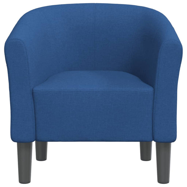 Blauer Stoff Clubsessel