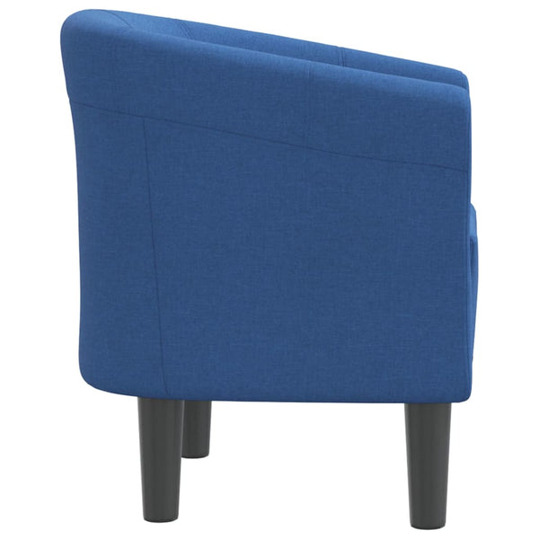 Blauer Stoff Clubsessel