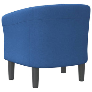 Blauer Stoff Clubsessel