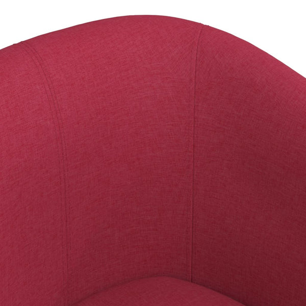 Clubsessel mit Hocker, Weinrot
