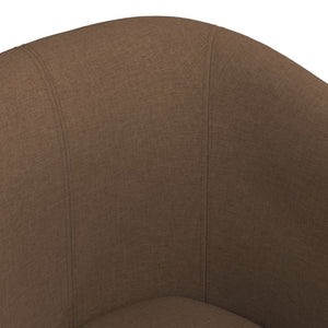 Clubsessel mit Hocker, Braun Stoff