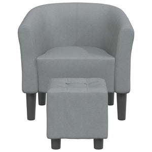 Clubsessel mit Hocker, Hellgrau