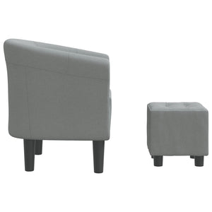 Clubsessel mit Hocker, Hellgrau