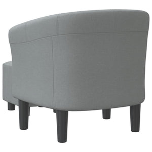Clubsessel mit Hocker, Hellgrau