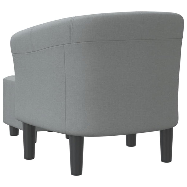 Clubsessel mit Hocker, Hellgrau