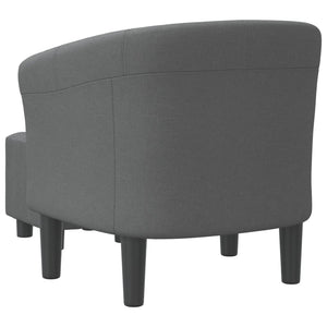 Clubsessel mit Hocker Dunkelgrau Stoff