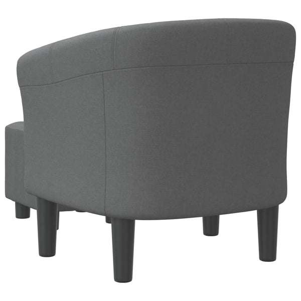 Clubsessel mit Hocker Dunkelgrau Stoff