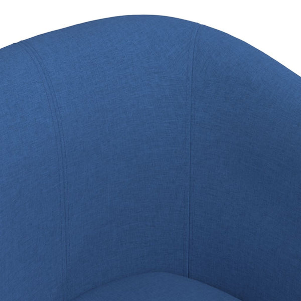 Blauer Clubsessel mit Fußhocker