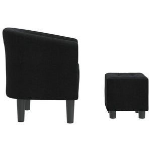 Schwarzer Clubsessel mit Hocker