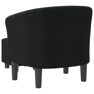 Schwarzer Clubsessel mit Hocker