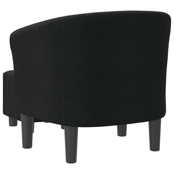 Schwarzer Clubsessel mit Hocker