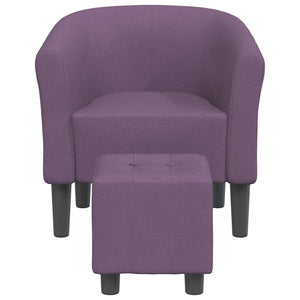 Clubsessel mit Hocker Lila Stoff