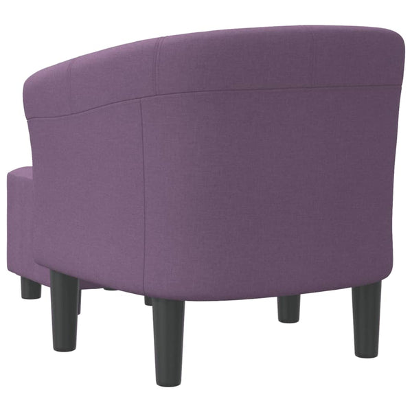 Clubsessel mit Hocker Lila Stoff