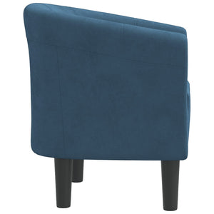 vidaXL Fauteuil club en velours bleu foncé