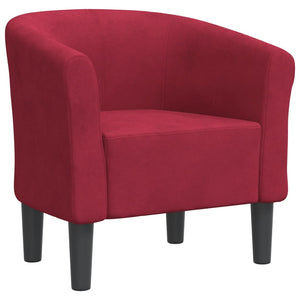 vidaXL Fauteuil club velours rouge vin